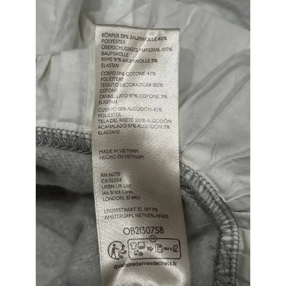 Anthropologie Maeve oversized media pleated pullover sweatshirt Gray L A006724